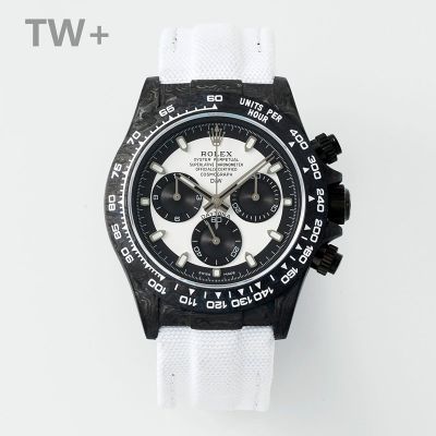TW Factory Rolex Daytona 40*12.4mm Carbon Fiber Case Lume Fabric Band 4801 Movement Watch